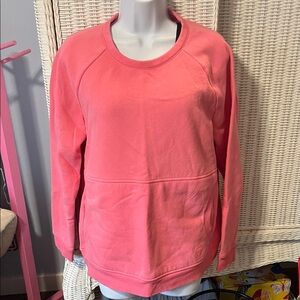 Talbots Vibrant Pink Crew Neck Fleece Sweatshirt